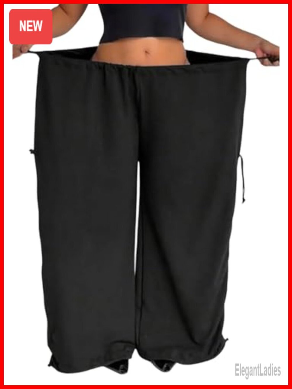 Plus Size Wide Leg Palazzo Pants Drawstring High Waist Flowy Casual Trousers